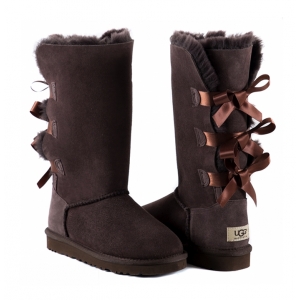 Ugg Women Bailey Bow Tall - Chocolate