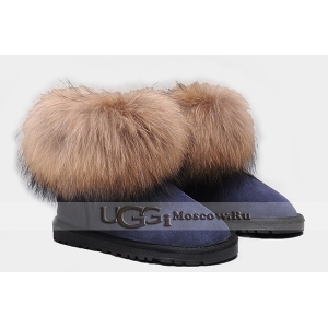 UGG Women With Fox Fur mini - Blue