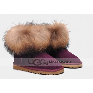 UGG Women With Fox Fur mini - Bordeaux