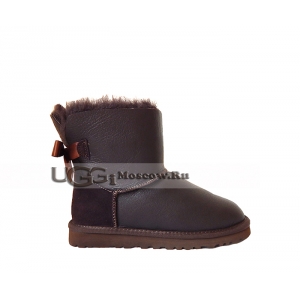 Ugg Women Bailey Bow Metallic Mini - Chocolate