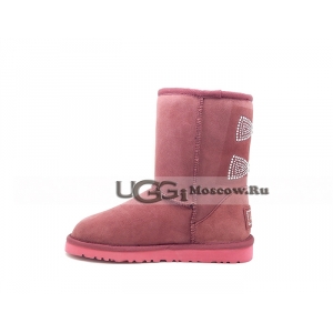 Ugg Women Short Crystal Bow - Rose