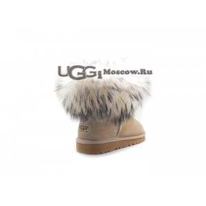 UGG Women With Silver Fur mini - Sand