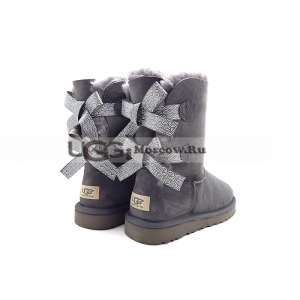 Ugg Women Bailey Bow Short Pattern - Grey