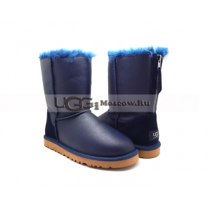 UGG Women Short Zip Metallic - Blue