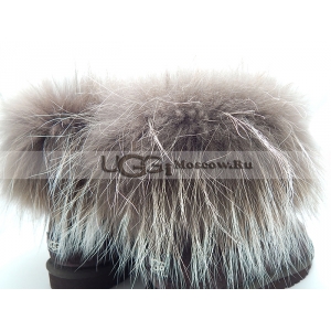 UGG Women With Fox Fur mini NEW - Chocolate