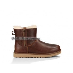 Ugg Women Mini Double Zip Metallic - Chestnut