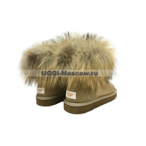 UGG Women With Fox Fur mini - Soft Gold